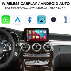 DIGITAL IQ BZ 241 CPAA (WIRELESS CARPLAY / ANDROID AUTO BOX for MERCEDES mod. 2014-2018 with NTG 5.0/5.1 with 2 CAMERAS) | Pancarshop