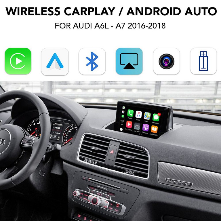DIGITAL IQ AD 213 CPAA (WIRELESS CARPLAY / ANDROID AUTO BOX for AUDI A6L - A7 - A8 mod. 2012-2018 with MMI 3G-RMC) | Pancarshop