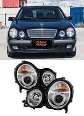 ΦΑΝΑΡΙΑ ΕΜΠΡΟΣ Headlights Crystal Clear Mercedes-Benz E-Class W210 2000-2002 Sedan & Wagon