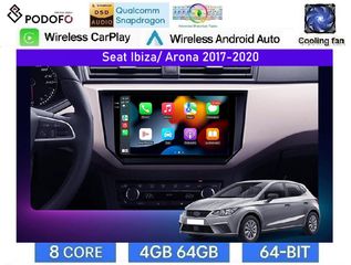 SEAT IBIZA / ARONA (2017-20) Android Οθόνη 9" | Snapdragon 460 | 8-core | 4GB RAM + 64GB ROM | Ασύρματο CarPlay & Android Auto | DSP | GPS | Ενσωματωμένος Ανεμιστήρας