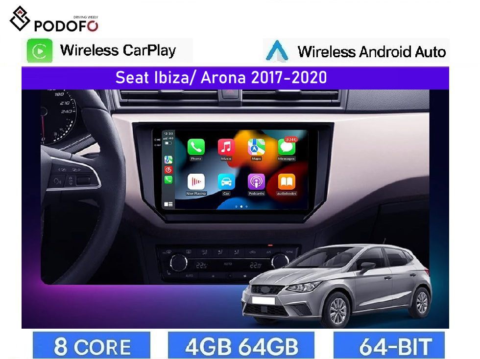 SEAT IBIZA / ARONA (2017-2020) Android Car Radio 9" 4+64GB 8-Core Ασύρματο CarPlay & Aσύρματο Android Auto | GPS | DSP | WiFi