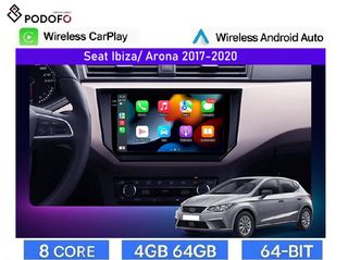 SEAT IBIZA / ARONA (2017-2020) Android Car Radio 9" 4+64GB 8-Core Ασύρματο CarPlay & Aσύρματο Android Auto | GPS | DSP | WiFi