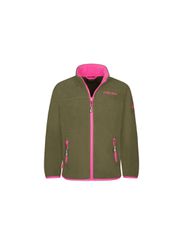 Trollkids Girls Oppdal Jacket XT sporty fleece jacket with zip green 415194