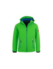 TrollKids Kids Trollfjord Jacket bright greenmed blue windproof softshell jacket 161304