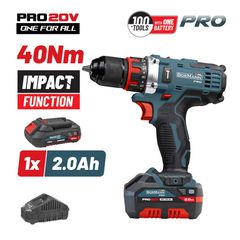 BBP5446X2 Δραπανοκατσάβιδο Κρουστικό 20V (1x2.0Ah) - ΜΕ ΜΠΑΤΑΡΙΑ & ΦΟΡΤΙΣΤΗ - BORMANN PRO (#083597)