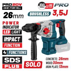 BBP5315 Πνευματικό Σκαπτικό Μπαταρίας SDS-PLUS 3.5J 20V (Solo) - SOLO - BORMANN PRO (#083016)