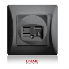 Πρίζα δικτύου RJ45 μονή μαύρη LINEME H Series 50-00118-2