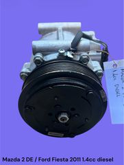 MAZDA 2 DE / FORD FIESTA 2008-2014 ΜΕΤΑΧΕΙΡΙΣΜΕΝΑ ΑΝΤΑΛΛΑΚΤΙΚΑ ( κομπρεσέρ κλιματιστικού aircondition κατάλληλο για αυτοκίνητα με κινητήρα πετρελαίου 1.4cc )