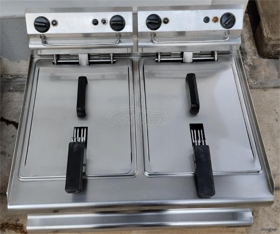 Φριτέζα Διπλή Ηλεκτρική Επιτραπέζια 15+15Lt Με Αποσπώμενο Κάδο 70x60x36Cm VISVARDIS - Μεταχειρισμένη.