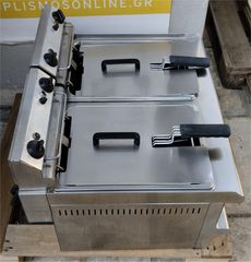 Φριτέζα Διπλή Ηλεκτρική Επιτραπέζια 15+15Lt Με Αποσπώμενο Κάδο 70x60x36Cm VISVARDIS - Μεταχειρισμένη.-thumb-2