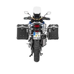 Touratech Βαλίτσες Zega EVO Ανοδιωμένες Μαύρες 38/ 45lt & Βάσεις Ασημί για Honda CRF1100L 22-, Adventure Sports