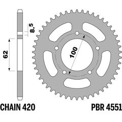 Pbr Standard Steel Rear Sprocket - 420