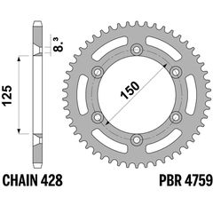 Pbr Standard Steel Rear Sprocket - 428