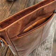 Τσάντα ώμου casual – Buffalo Oil Pull-Up Vintage δέρμα-thumb-3
