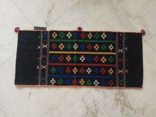 Μαξιλαροθήκη antique 100 ετών, χειροποίητης κατασκευής, βαμβακερή φυτικής βαφής, διαστάσεων 100x40 εκατοστών