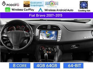Fiat Bravo (2007-2015) Οθόνη 9" Android 15 | 4GB RAM + 64GB ROM | 8-Core Snapdragon | Ασύρματο CarPlay & Ασύρματο Android Auto | GPS | WiFi | DSP | FM/RDS