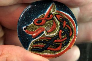Celtic wolf 37mm watch dial-thumb-1