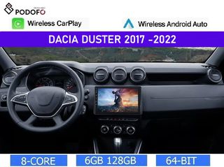 Dacia Duster (2017-2022) Android 13 Οθόνη 10.1" | 6GB RAM +128GB ROM | Ασύρματο CarPlay & Aσύρματο Android Auto | GPS | WiFi | DSP