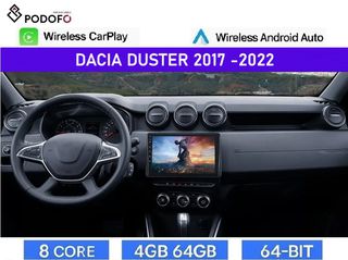 Dacia Duster (2017-2022) Android Car Radio 10.1" Android 13 | 8-Core | 4+64GB | Wireless CarPlay & Android Auto | GPS | WiFi | DSP