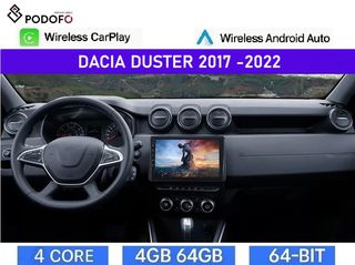 Dacia Duster (2017-2022) Android Car Radio 10.1" |4+64GB| Wireless CarPlay & Android Auto | GPS | EQ | WiFi