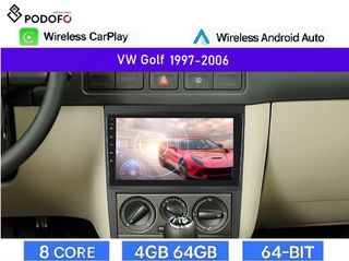 VW Golf 4 (1997-2006) Android Car Radio 9" 4+64GB 8-Core Ασύρματο CarPlay & Aσύρματο Android Auto GPS  WiFi DSP