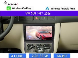 VW Golf 4 (1997-2006) Οθόνη Android Car Radio 9" 2+32GB Ασύρματο CarPlay & Aσύρματο Android Auto GPS WiFi EQ