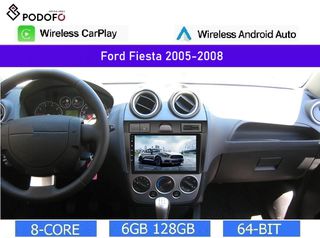 Ford Fiesta (2005-08)Android Car Radio 9" 6+128GB Ασύρματο CarPlay & AΑ GPS WiFi DSP