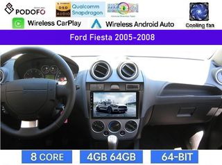 Ford Fiesta (2005-08) Οθόνη 9" Android 15 | 4GB + 64GB | 8-Core Snapdragon | Ασύρματο CarPlay & Android Auto GPS WiFi DSP FM/RDS