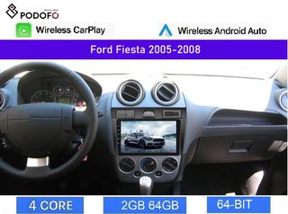 Ford Fiesta (2005-08) Android Car Radio 9" 2+64GB Ασύρματο CarPlay & Android Auto GPS WiFi EQ