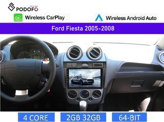 Ford Fiesta (2005-08) οθόνη 9" Android 2+32GB Ασύρματο CarPlay & Android Auto GPS WiFi EQ