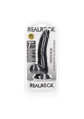 RealRock Ρεαλιστικό Dildo με Όρχεις και Βεντούζα Μαύρο 18cm