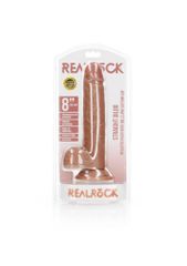 Straight Ρεαλιστικό Dildo με Όρχεις και Βεντούζα Καφέ 20.5cm