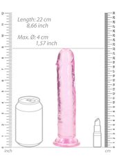 Real Rock Crystal Clear Ρεαλιστικό Dildo με Βεντούζα Ροζ 20cm-thumb-6