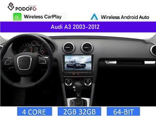 Audi A3 (2003-2012) Android Car Radio 9" 2+32GB Ασύρματο CarPlay & Aσύρματο Android Auto GPS WiFi EQ