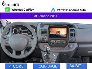 Fiat Talendo (2014-) Android οθόνη 9" 2+64GB Ασύρματο CarPlay & Aσύρματο Android Auto GPS WiFi EQ