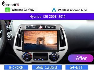 Hyundai i20 (2008-14) 9" Οθόνη Αφής Android 13 | 6GB RAM +128GB ROM | Ασύρματο CarPlay & Aσύρματο Android Auto | GPS, WiFi, DSP