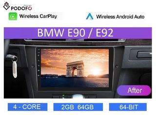 BMW E90 E92 E93 2005-2012  Android Car Radio 9" 2+64GB Ασύρματο CarPlay & Aσύρματο Android Auto GPS WiFi EQ