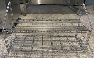 Ράφι Τοίχου Διπλό Χρωμίου 90x30x53Cm - Μεταχειρισμένο.