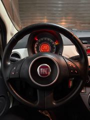 Τιμόνι άριστο-δερμάτινο Fiat 500 με χειριστήρια.(χωρίς αερόσακο)