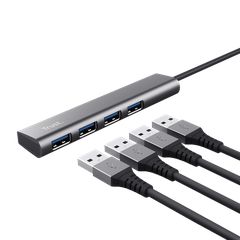 Trust Halyx USB 2.0 Hub 4 Θυρών με σύνδεση USB-A Γκρι (TR-24948)
