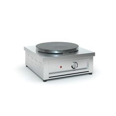 Eπαγγελματική κρεπιέρα μονή,ισχύ 2350W/230V,Ο θερμοστάτης ρυθμίζεται από 50°C έως 300°C,πλάτος 44cm, βάθος 50cm και ύψος 21cm, με διάμετρο επιφάνειας ψησίματος Φ35cm.