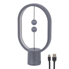 Επιτραπέζιο Φωτιστικό Πορτατίφ LED 15W 1500lm 360° DC 5V IP20 Θερμό Λευκό 2700K Γκρι & Λευκό Πλαστικό - Μ14 x Π5.5 x Υ24.8cm - 2 Xρόνια Εγγύηση