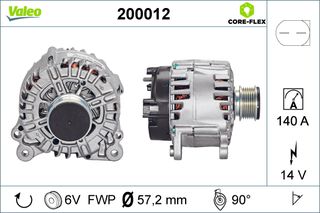 Δυναμό AUDI A1, A3, A4 B6, A4 B7, A8 D4, Q3, TT; CHRYSLER SEBRING; DODGE AVENGER, CALIBER, JOURNEY; FORD GALAXY I; JEEP COMPASS, PATRIOT; SEAT ALHAMBRA, ALTEA 1.0-4.0 09.95