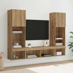 Μονάδες Τοίχου ΤV με LED 5 pcs Artisan Oak Επεξεργασμένο ξύλο 3402958
