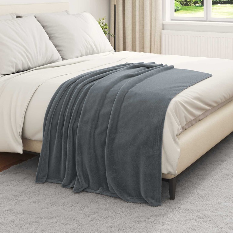 Ριχτάρια 6 pcs Σκούρο Γκρι 130 x 150 cm Μαλλί 42016797