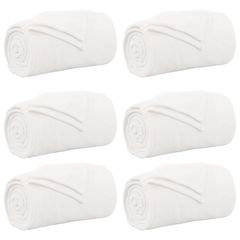 Ριχτάρια 6 pcs Λευκό 220 x 240 cm Μαλλί 42016815
