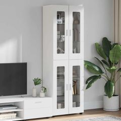 Highboard FLORIN Λευκό 60 x 35 x 182 εκ. Επεξεργασμένο ξύλο 3397904