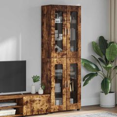 Highboard με ράφι FLORIN Καπνιστό Δρύς 60 x 35 x 182 εκ. 3397909