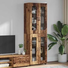 Highboard με ράφι με πόρτα FLORIN Παλιό ξύλο 60 x 35 x 182 εκ. 3397912