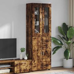 Highboard με ράφι FLORIN Καπνιστό Δρύς 60 x 35 x 182 εκ. 3397919